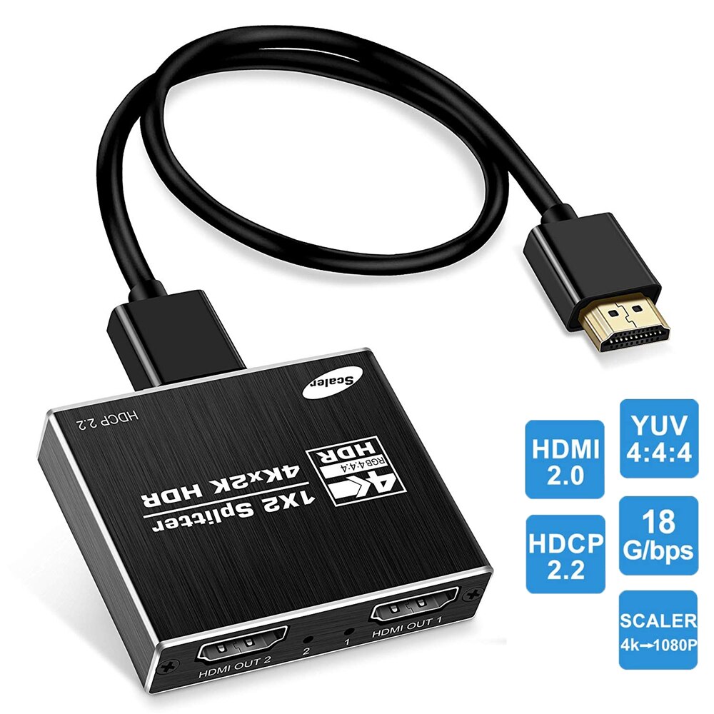Navceker HDMI ø, 1x2 1080P 4K HDMI ø, 1 in 2 out 2 Ʈ HDMI , HDMI ̺ ø 2.0, HDTV PS4 PS5 Xbox